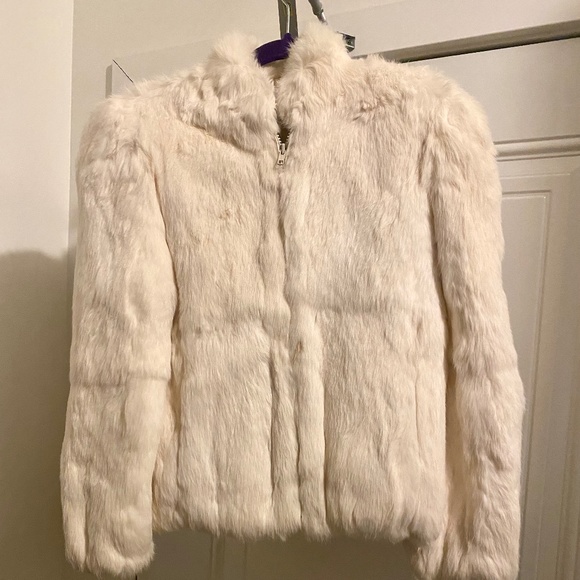White Rabbit Fur Coat - Picture 1 of 3